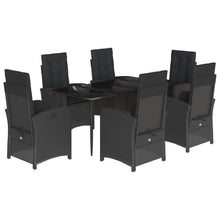 7-Delige Tuinset Met Kussens Poly Rattan Zwart