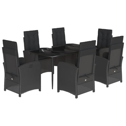 7-Delige Tuinset Met Kussens Poly Rattan Zwart
