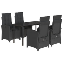 5-Delige Tuinset Met Kussens Poly Rattan Zwart