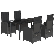 5-Delige Tuinset Met Kussens Poly Rattan Zwart