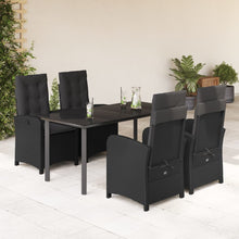 5-Delige Tuinset Met Kussens Poly Rattan Zwart