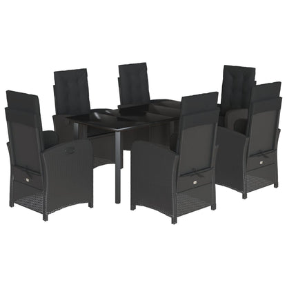 7-Delige Tuinset Met Kussens Poly Rattan Zwart