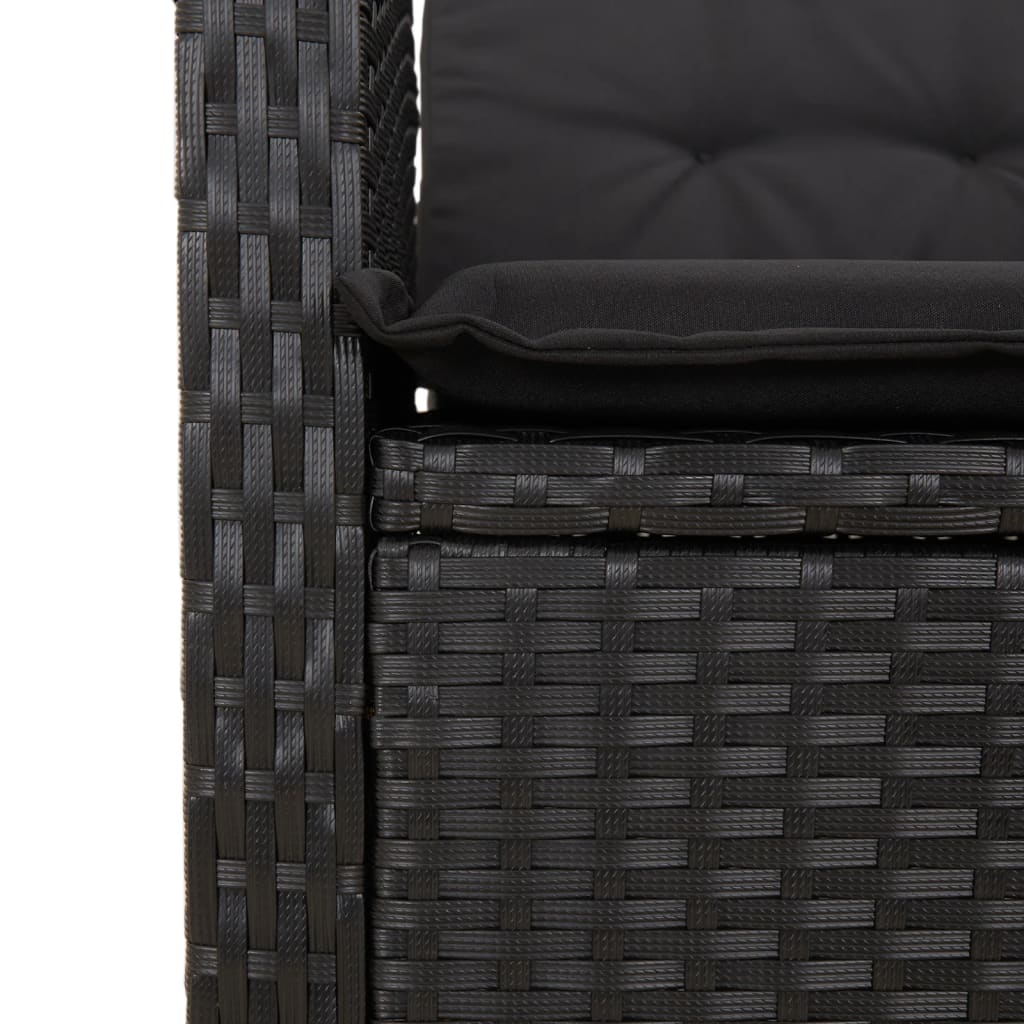 9-Delige Tuinset Poly Rattan Zwart 8 200 cm tafellengte