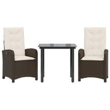 3-Delige Tuinset Met Kussens Poly Rattan Bruin