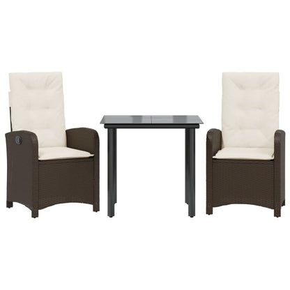 3-Delige Tuinset Met Kussens Poly Rattan Bruin