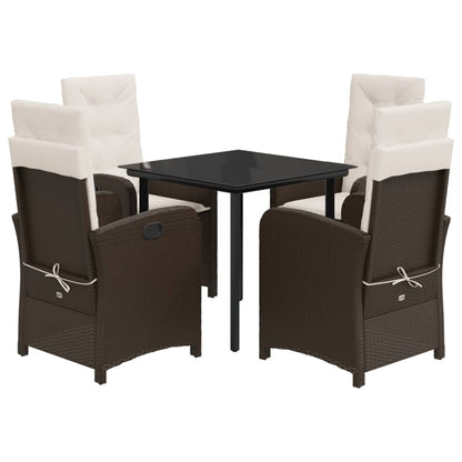 5-Delige Tuinset Met Kussens Poly Rattan Bruin