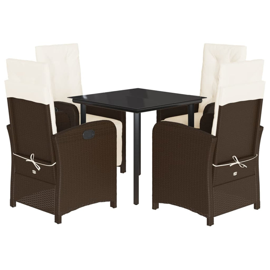 5-Delige Tuinset Met Kussens Poly Rattan Bruin