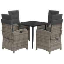 5-Delige Tuinset Met Kussens Poly Rattan Grijs