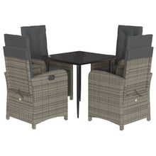 5-Delige Tuinset Met Kussens Poly Rattan Grijs