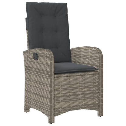 5-Delige Tuinset Met Kussens Poly Rattan Grijs