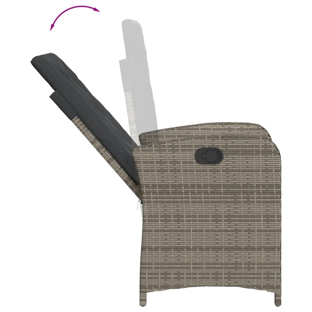 5-Delige Tuinset Met Kussens Poly Rattan Grijs
