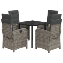 5-Delige Tuinset Met Kussens Poly Rattan Grijs