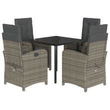 5-Delige Tuinset Met Kussens Poly Rattan Grijs