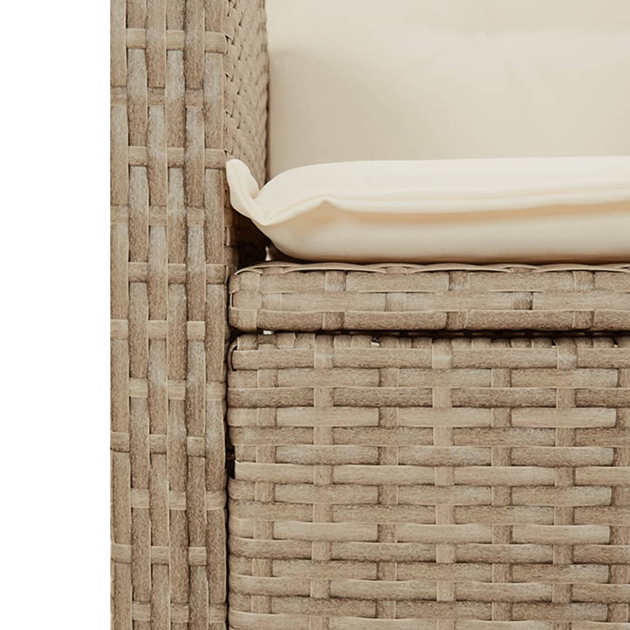5-Delige Tuinset Met Kussens Poly Rattan Beige