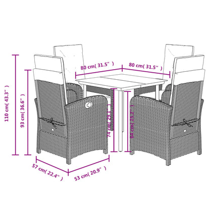 5-Delige Tuinset Met Kussens Poly Rattan Beige