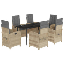 7-Delige Tuinset Met Kussens Poly Rattan Gemengd Beige