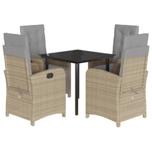 5-Delige Tuinset Met Kussens Poly Rattan Gemengd Beige