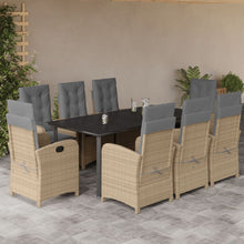 9-Delige Tuinset Met Kussens Poly Rattan Gemengd Beige 8 200 cm tafellengte
