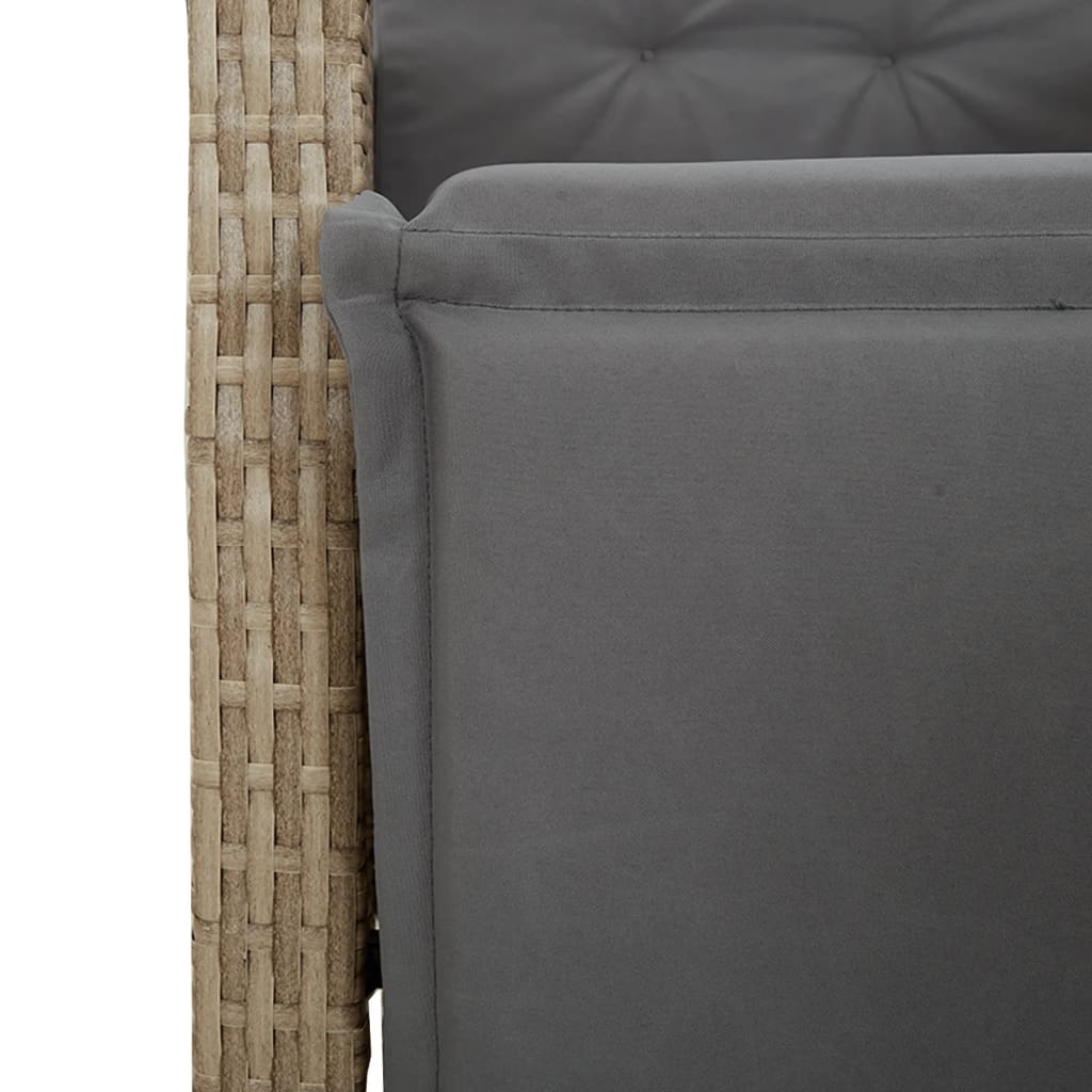 9-Delige Tuinset Met Kussens Poly Rattan Gemengd Beige 8 200 cm tafellengte