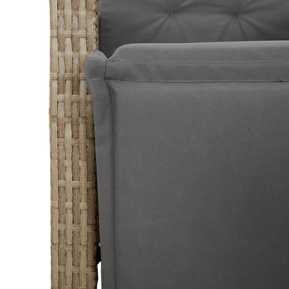 9-Delige Tuinset Met Kussens Poly Rattan Gemengd Beige 8 200 cm tafellengte