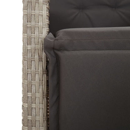 7-Delige Tuinset Met Kussens Poly Rattan Grijs