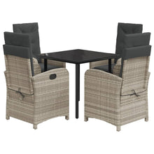 5-Delige Tuinset Met Kussens Poly Rattan Lichtgrijs