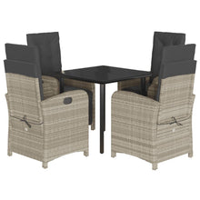 5-Delige Tuinset Met Kussens Poly Rattan Lichtgrijs