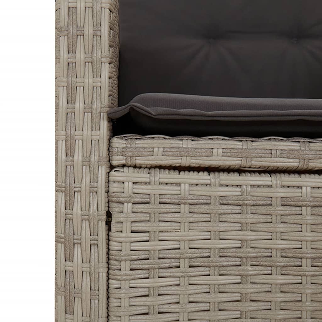 5-Delige Tuinset Met Kussens Poly Rattan Lichtgrijs