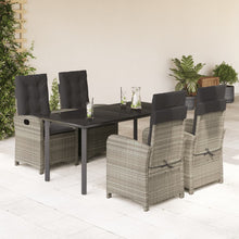 5-Delige Tuinset Met Kussens Poly Rattan Lichtgrijs