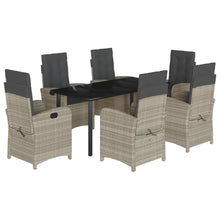 7-Delige Tuinset Met Kussens Poly Rattan Grijs
