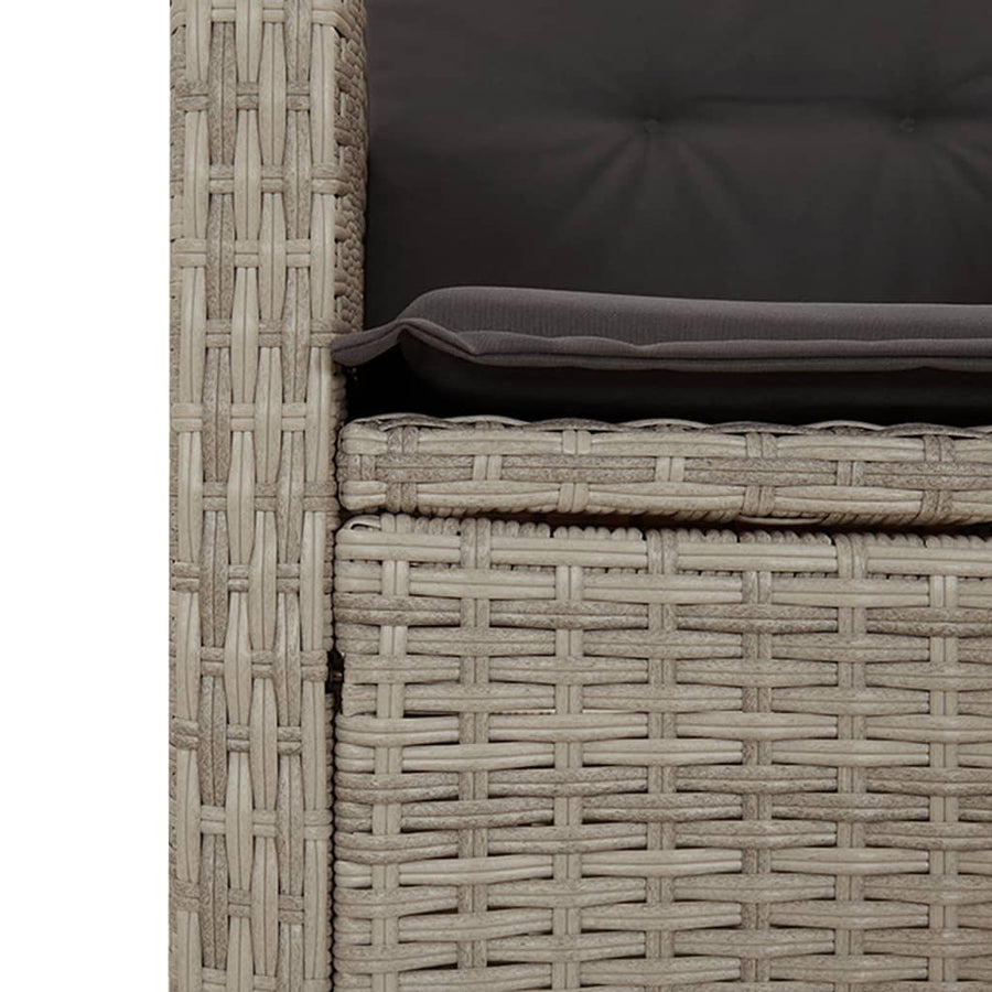 7-Delige Tuinset Met Kussens Poly Rattan Grijs