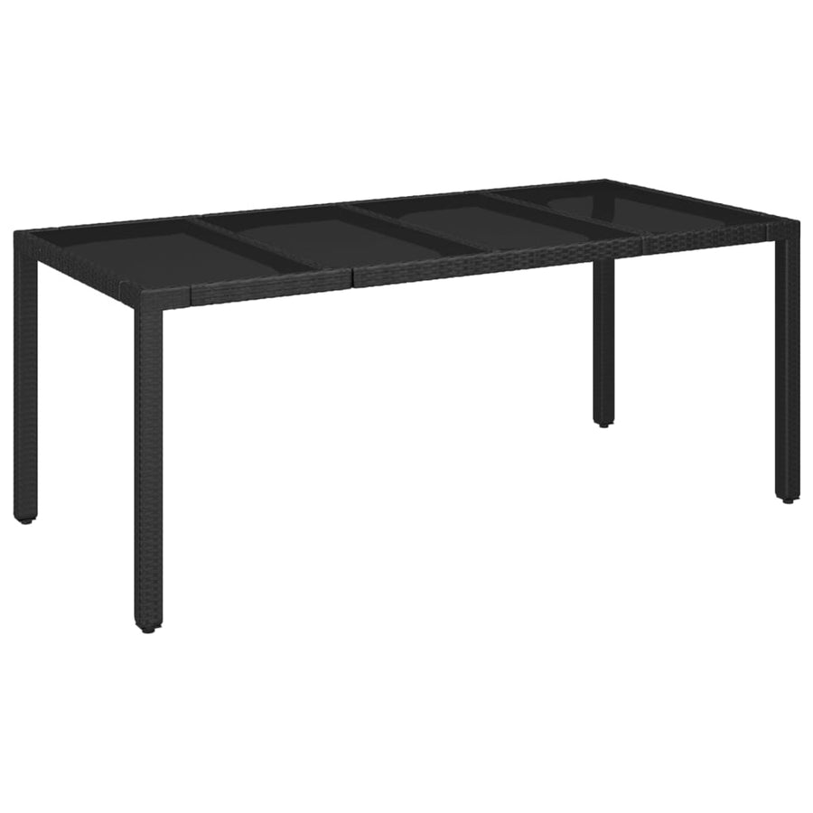 -Delige Tuinset Poly Rattan Zwart en crème 190 cm tafellengte 9