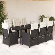 Tuinset 9-delig poly rattan zwart