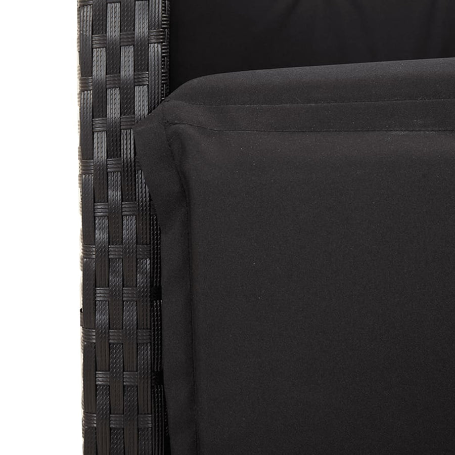 5-Delige Tuinset Met Kussens Poly Rattan 4 90 cm tafellengte Zwart
