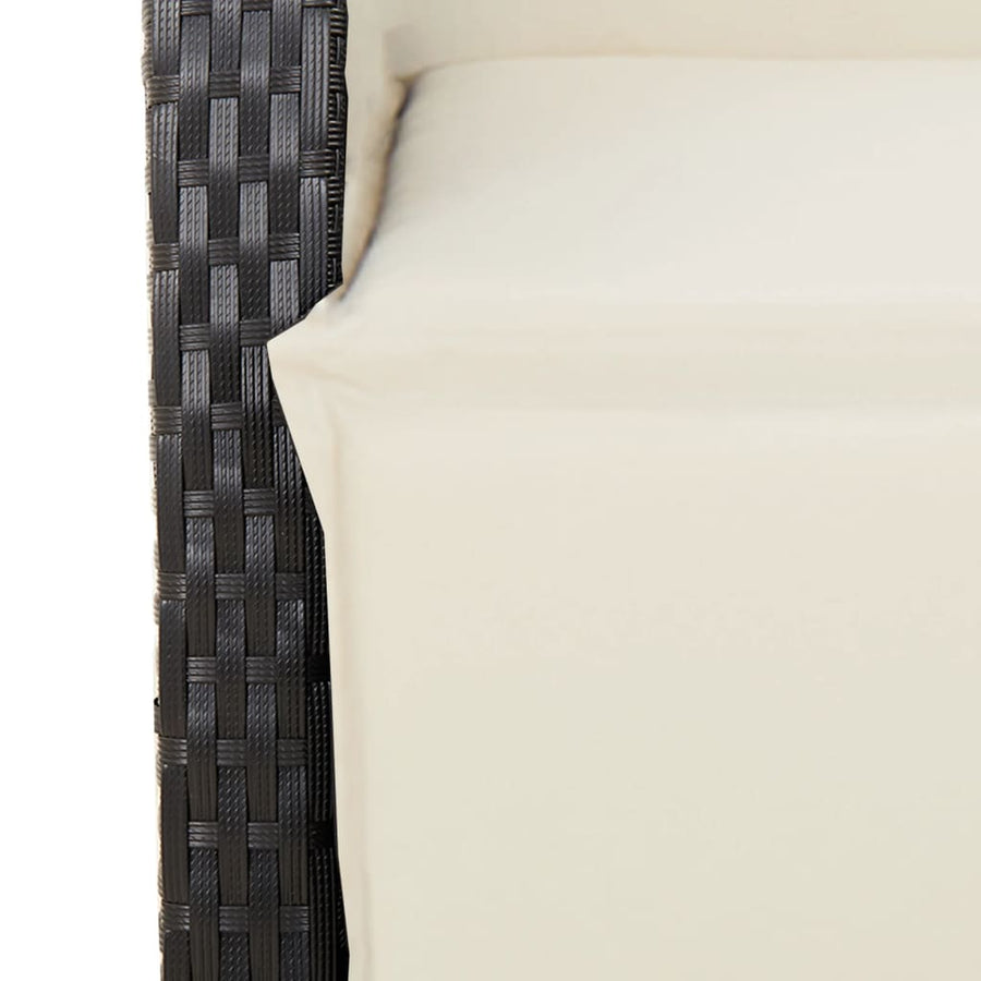 5-Delige Tuinset Met Kussens Poly Rattan Zwart