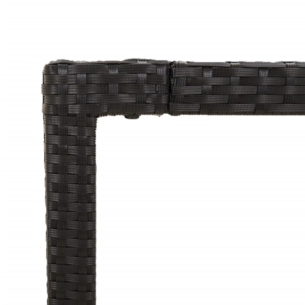 7-Delige Tuinset Met Kussens Poly Rattan 6 190 cm tafellengte Zwart en crème