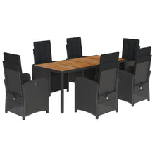 7-Delige Tuinset Met Kussens Poly Rattan 6 190 cm tafellengte Zwart