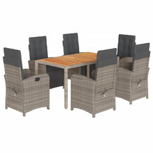 7-Delige Tuinset Met Kussens Poly Rattan Grijs