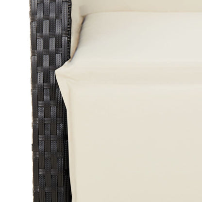 Tuinset poly rattan 9 Glas Zwart en crème