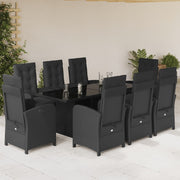 Tuinset 9-delig poly rattan zwart