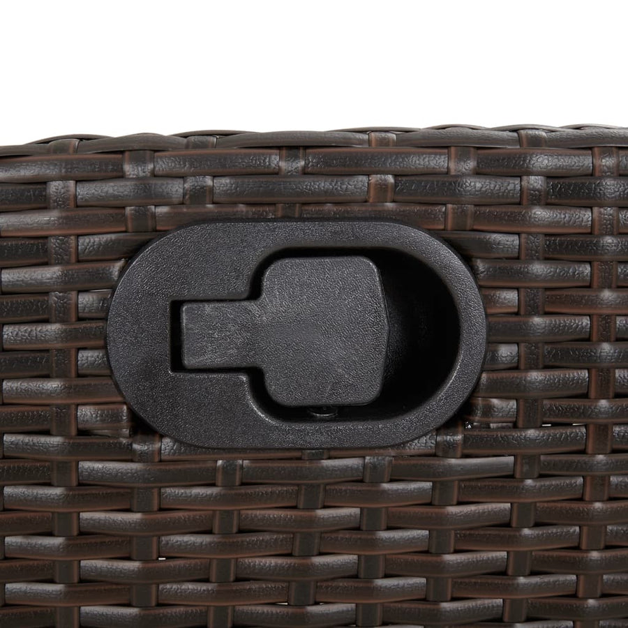 -Delige Tuinset Met Kussens Poly Rattan Bruin en crème Glas 7