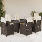 Tuinset 7-delig poly rattan bruin