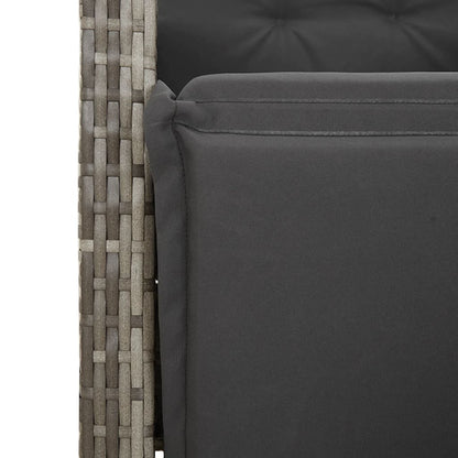 -Delige Tuinset Met Kussens Poly Rattan Grijs Glas 7
