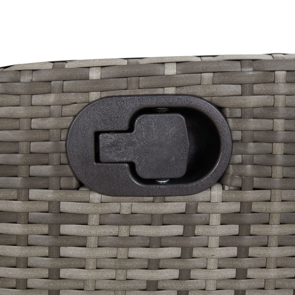 -Delige Tuinset Met Kussens Poly Rattan Grijs Glas 7