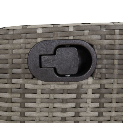 -Delige Tuinset Met Kussens Poly Rattan Grijs Glas 7