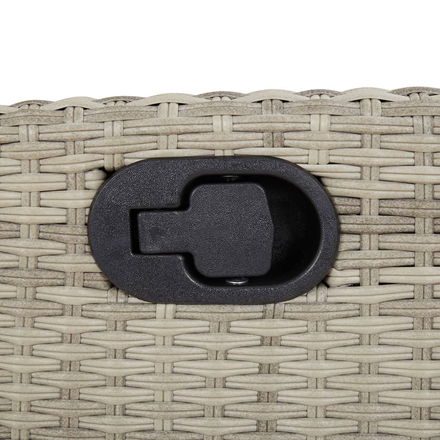 Tuinset met kussens poly rattan grijs 7 Glas Lichtgrijs