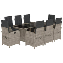 -Delige Tuinset Met Kussens Poly Rattan Lichtgrijs Glas 9