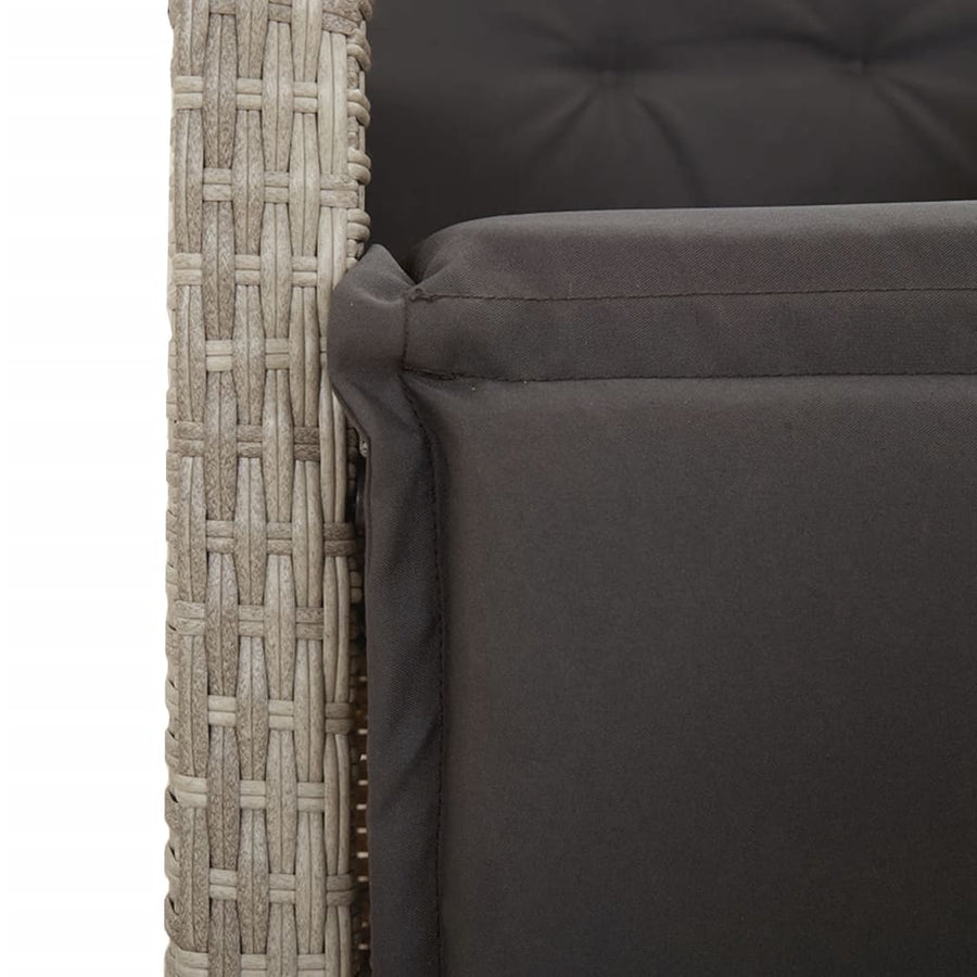 -Delige Tuinset Met Kussens Poly Rattan Lichtgrijs Glas 9