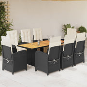 9-piece Garden furniture set poly rattan black