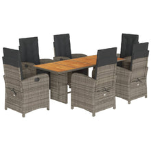 7-Delige Tuinset Met Kussens Poly Rattan Grijs